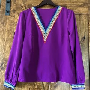 Multi Colored V-Neck Blouse